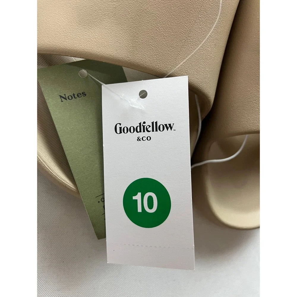 Goodfellow & Co Mens Slide Sandals Tan Beige Foam Comfort Pool Shoes Size 10 NEW